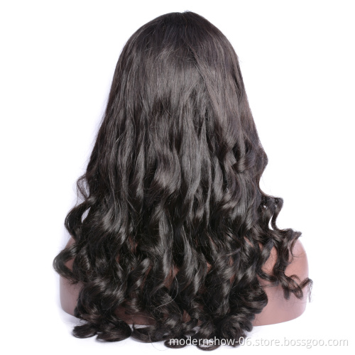 Human Hair Lace Wigs with Bangs 150 180 Density Straight 100% Virgin Remy Human Hair Lace Front Wig Brazilian Hair Swiss Lace
